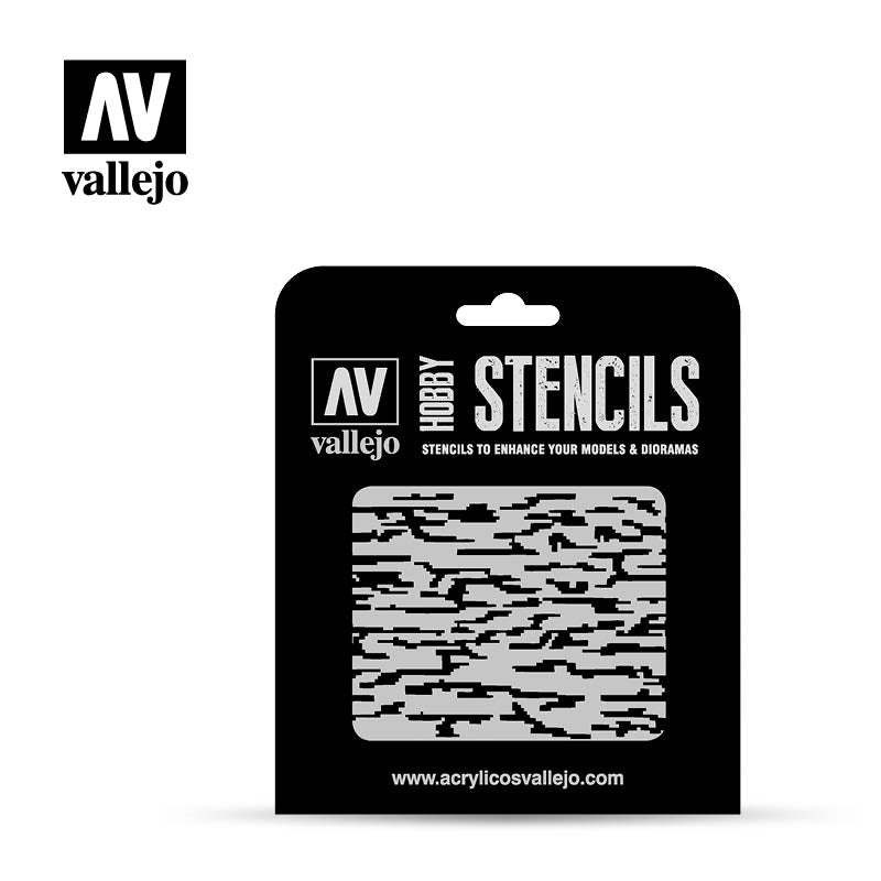 ST-CAM004 - Vallejo Hobby Stencils - Pixelated Camouflage - SCALE 1/32 & 1/35