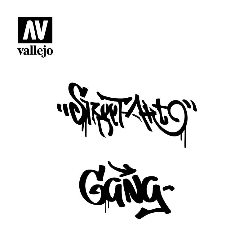 ST-LET004 - Vallejo Hobby Stencils - Street Graffiti No. 2 - SCALE 1/35