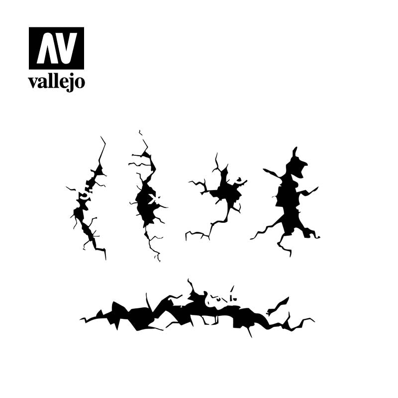 ST-TX001 - Vallejo Hobby Stencils - Cracked wall - 1/35