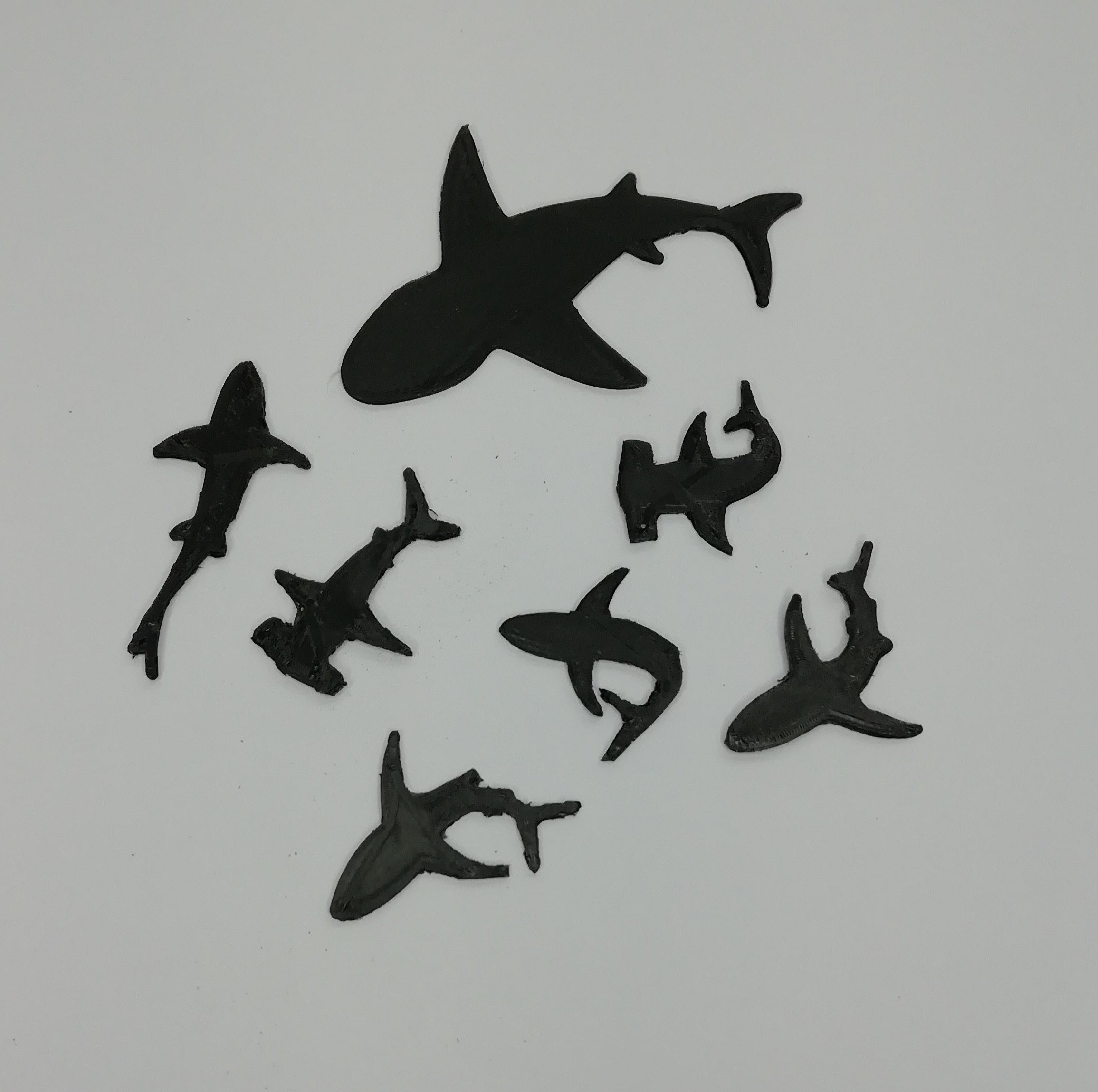 3D Gizmo's - Mini Sharks Silhouettes (7 sharks)
