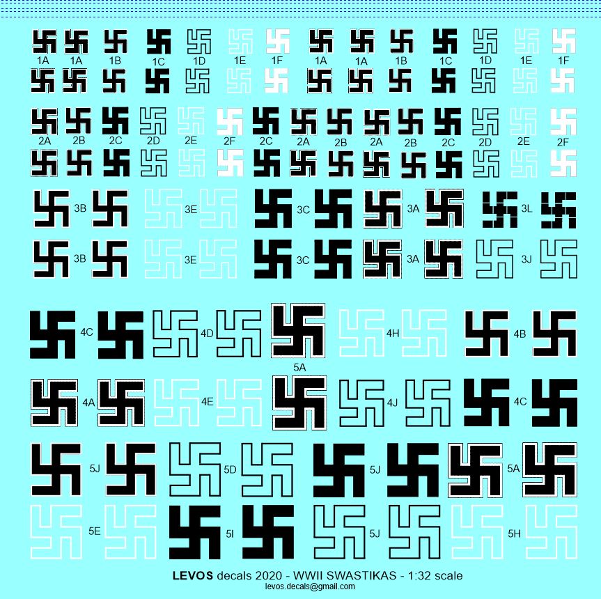 1/32 Swastikas Scale Decals
