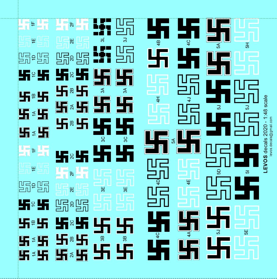 1/48 Swastikas Scale Decals