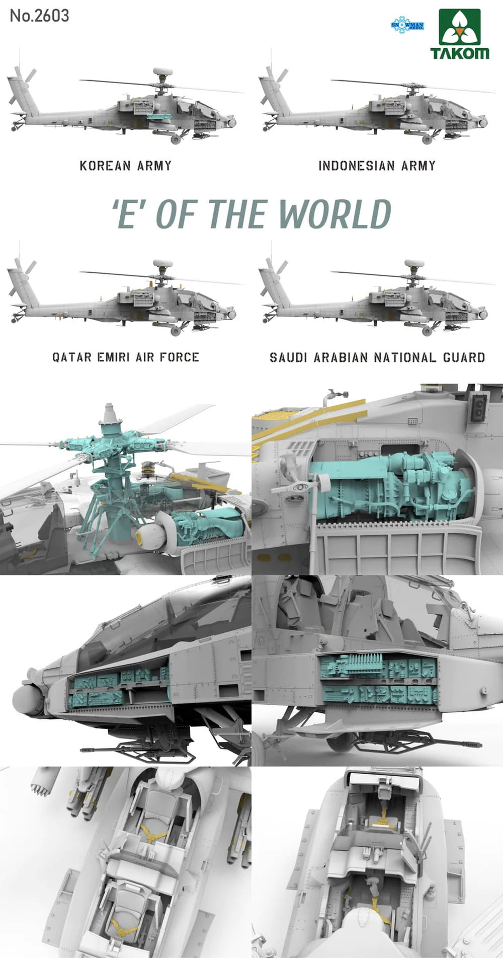 TAK2603 - Takom 1/35 E of the World AH-64E Attack Helicopter - LIMITED