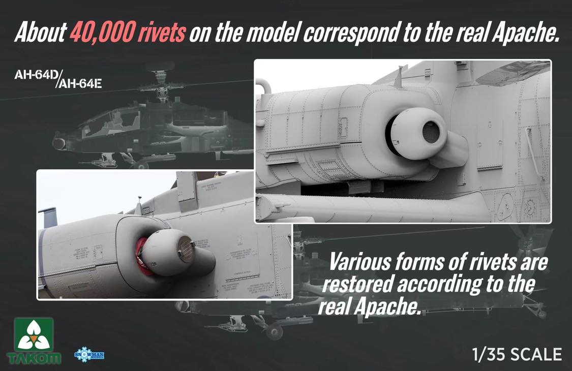 TAK2603 - Takom 1/35 E of the World AH-64E Attack Helicopter - LIMITED