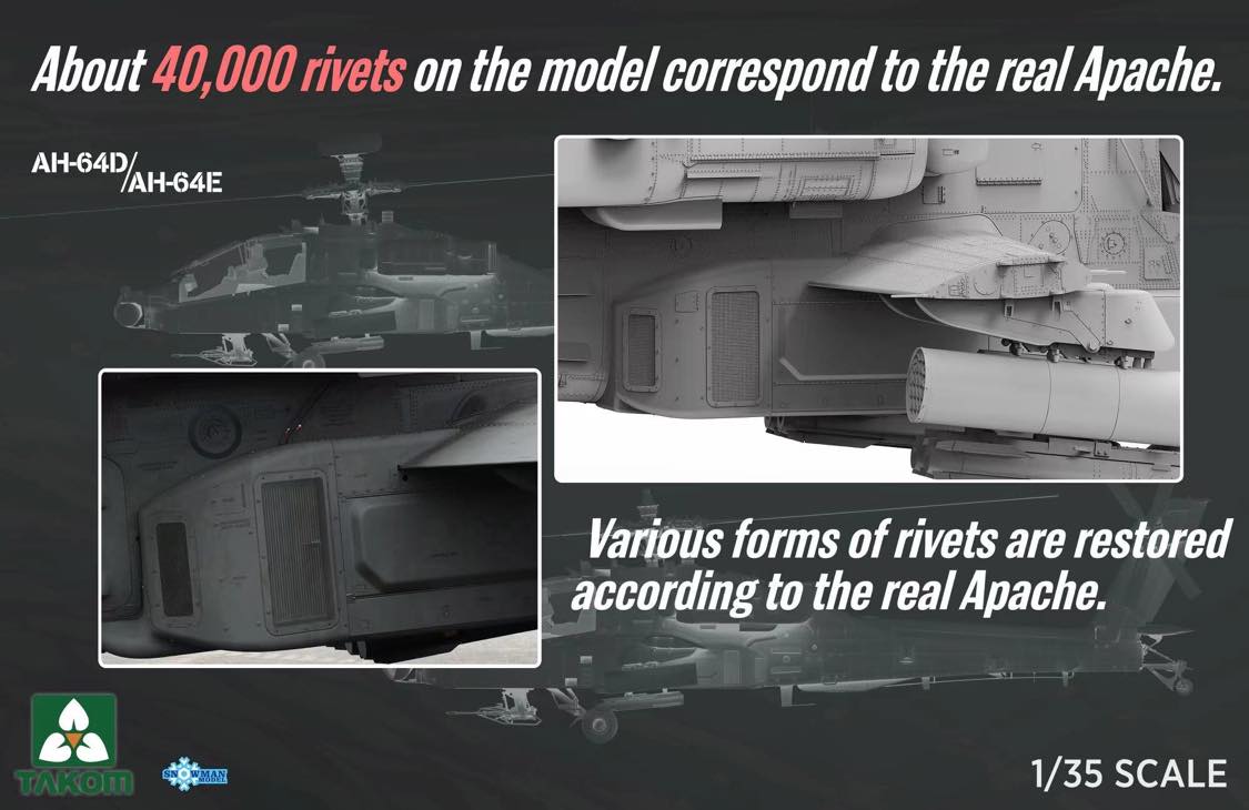 TAK2603 - Takom 1/35 E of the World AH-64E Attack Helicopter - LIMITED