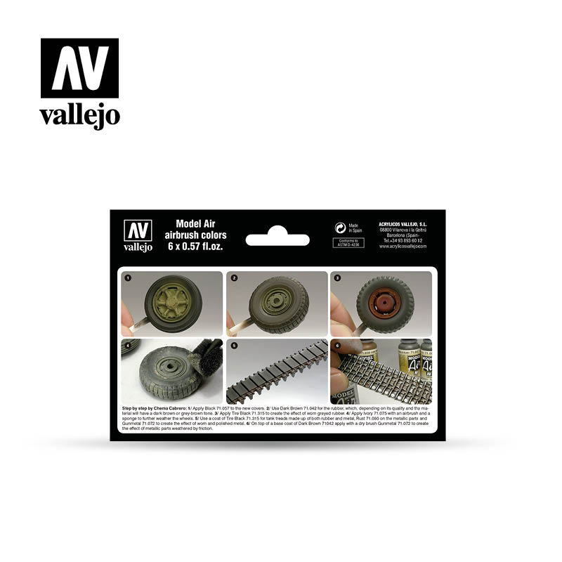 71.213 Wheels & Tracks (6) - Vallejo Model Air Set