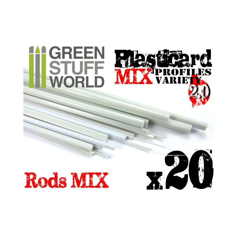 9200 - ABS Plasticard 20x Rods Variety Pack