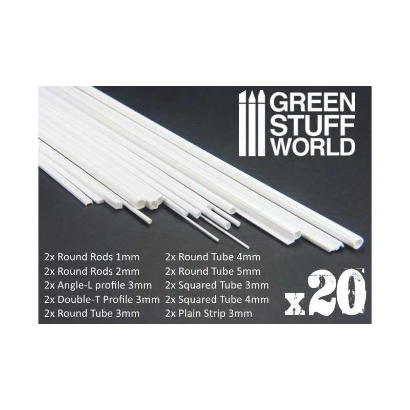 9128 - ABS Plasticard Profile Variety 20 strips Mix