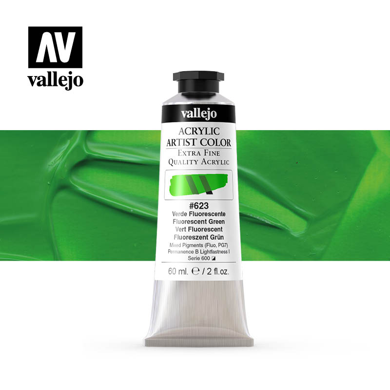 16.623 - Acrylic Artist Color - Fluorescent Green - 60 ml