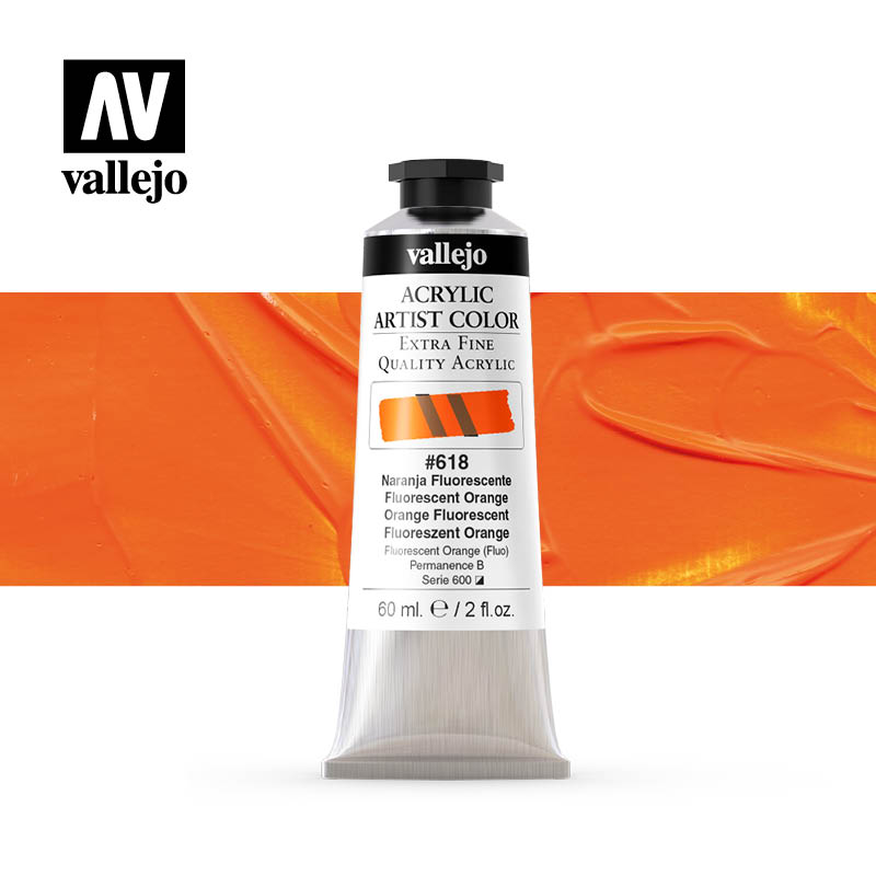16.618 - Acrylic Artist Color - Fluorescent Orange - 60 ml