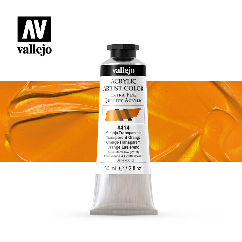 16.414 - Acrylic Artist Color - Transparent Orange - 60 ml