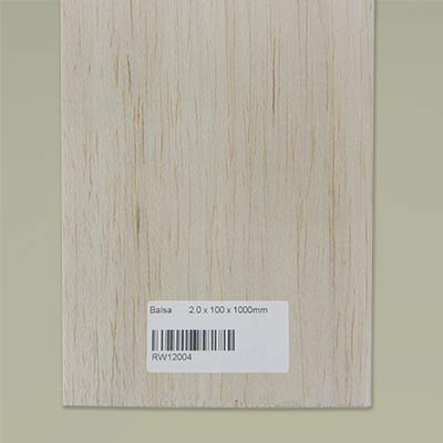 Balsa Wood Strips 2.0 x 100 x 1000