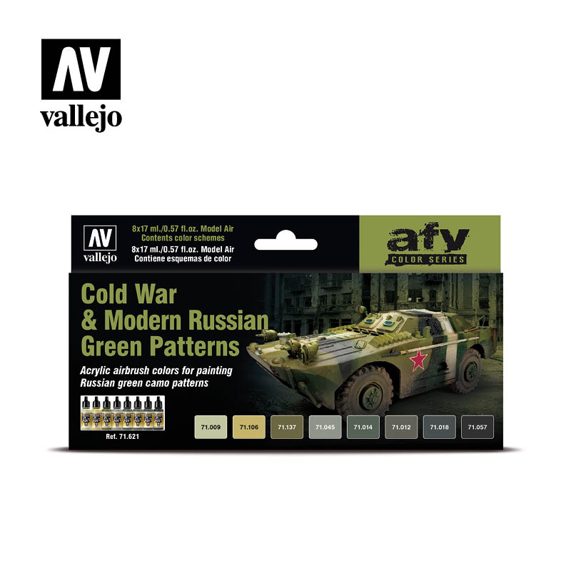 71.621 Cold War & Modern Russian Green Patterns (8) - Vallejo Model Air Set