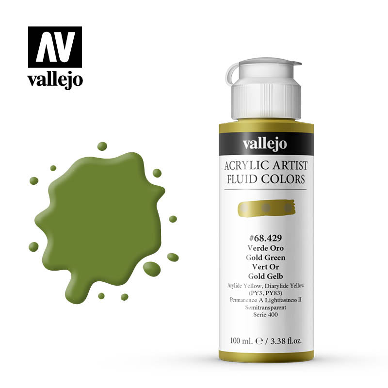68.429 - Green Gold - 400 Series - Acrylic Artist Fluid Color - 100 ml