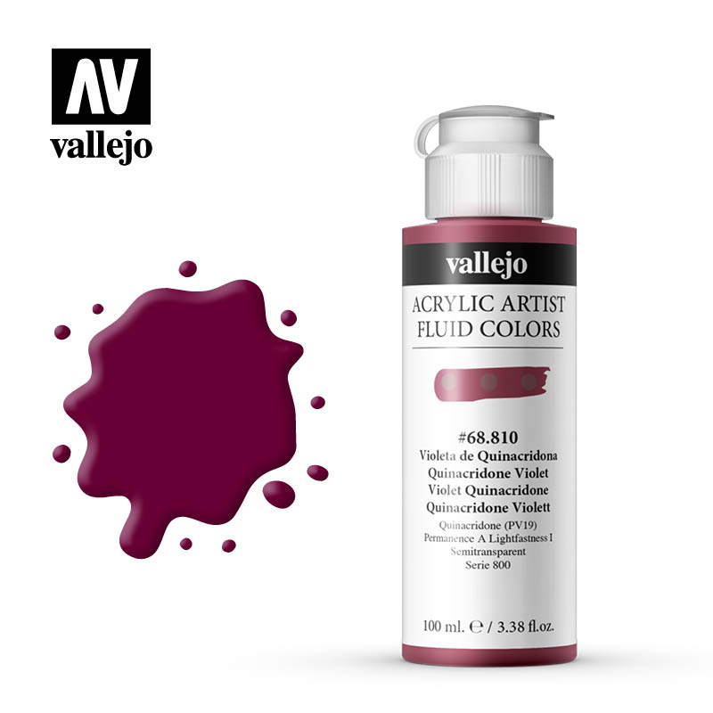68.810 Quinacridone Violet - 800 Series - Acrylic Artist Fluid Color - 100 ml