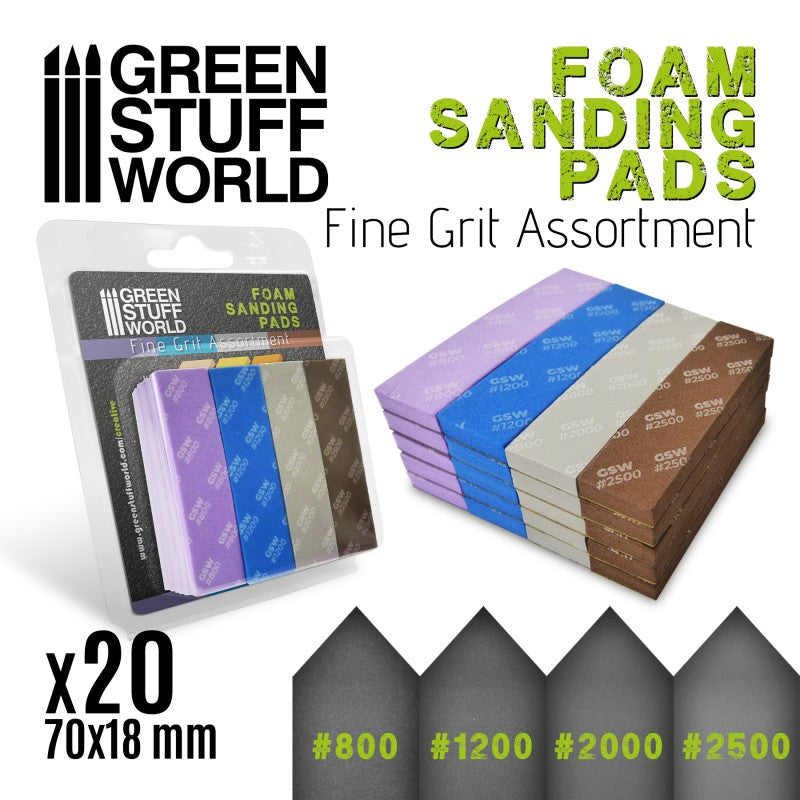10976 - Foam Sanding Pads - Fine Grit Assortment (x20 pack)
