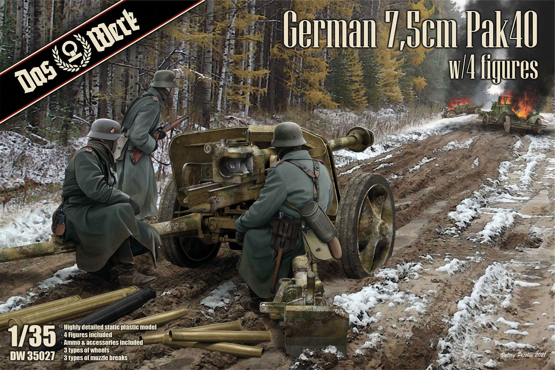 DW35027 - Das Werk - 1/35 German 7.5 cm Pak40 w/4 figures