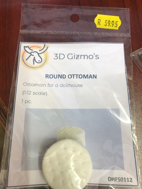 DHFS0112 - 3D Gizmo's - Round Ottoman 1:12 (1 pc)