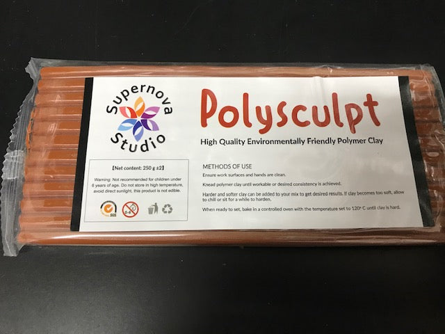 Leather Brown Polysculpt™ Polymer Clay -  250g