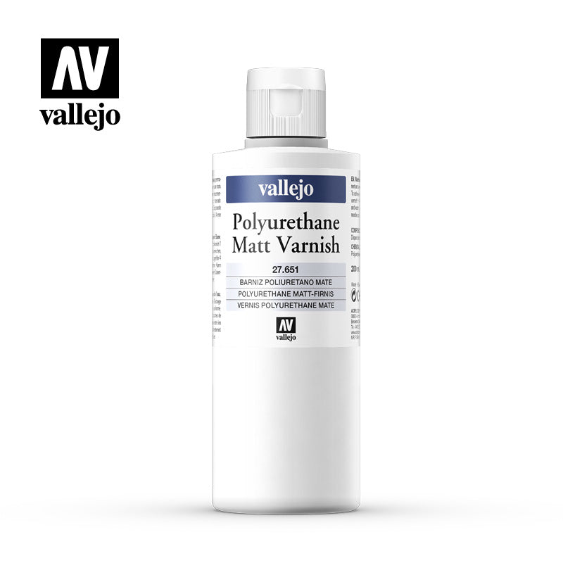 27.651 Polyurethane Matt Varnish 650 - 200 ml- Vallejo Model Color.