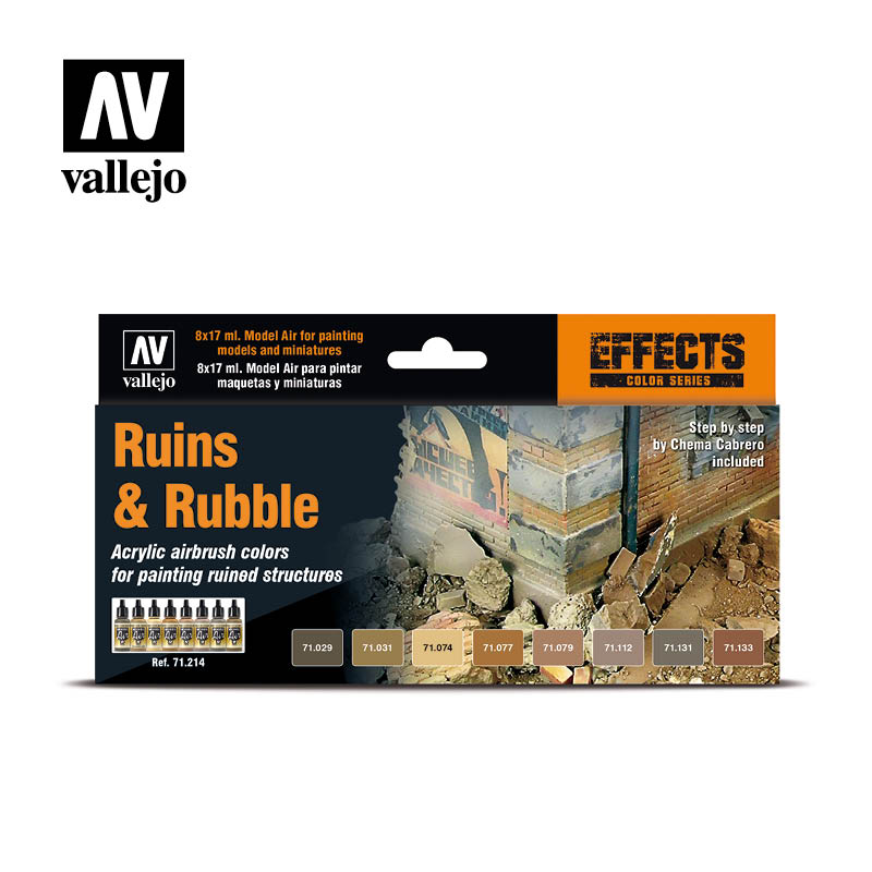 71.214 Ruins & Rubble (8) - Vallejo Model Air Set