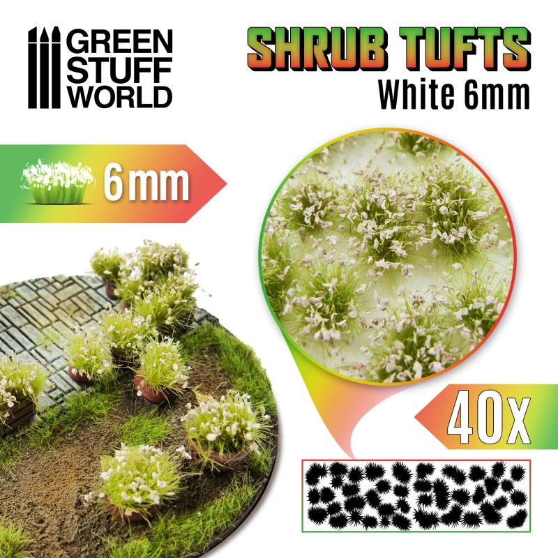 1307 - White Green Shrub Tuft