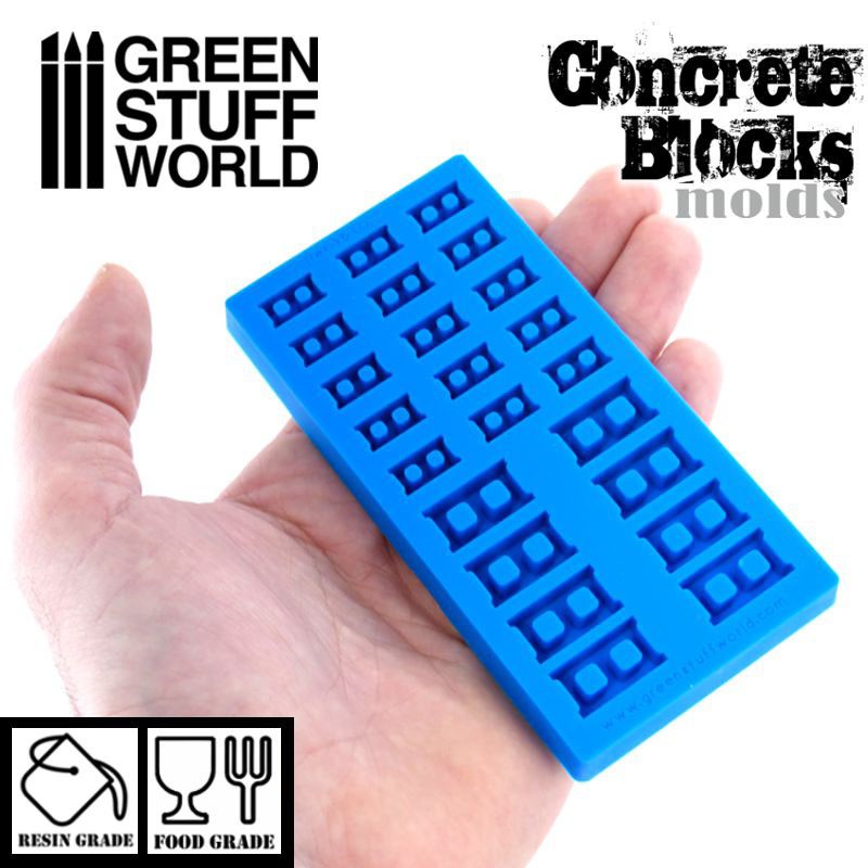 1:12 Scale Concrete Blocks Bricks Resin Grade Silicone Mold Miniature Block