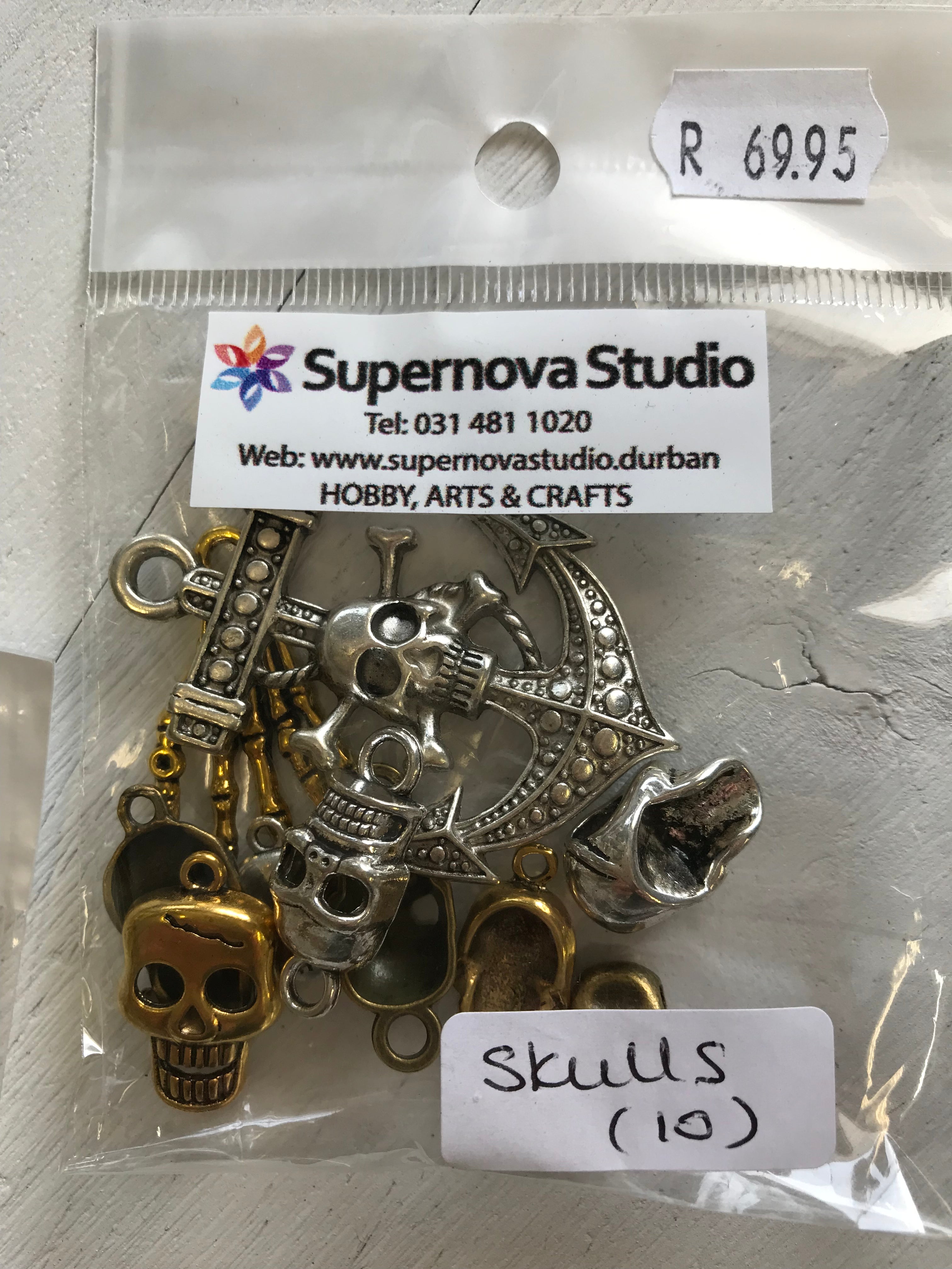Skull Beads  - 10 pcs