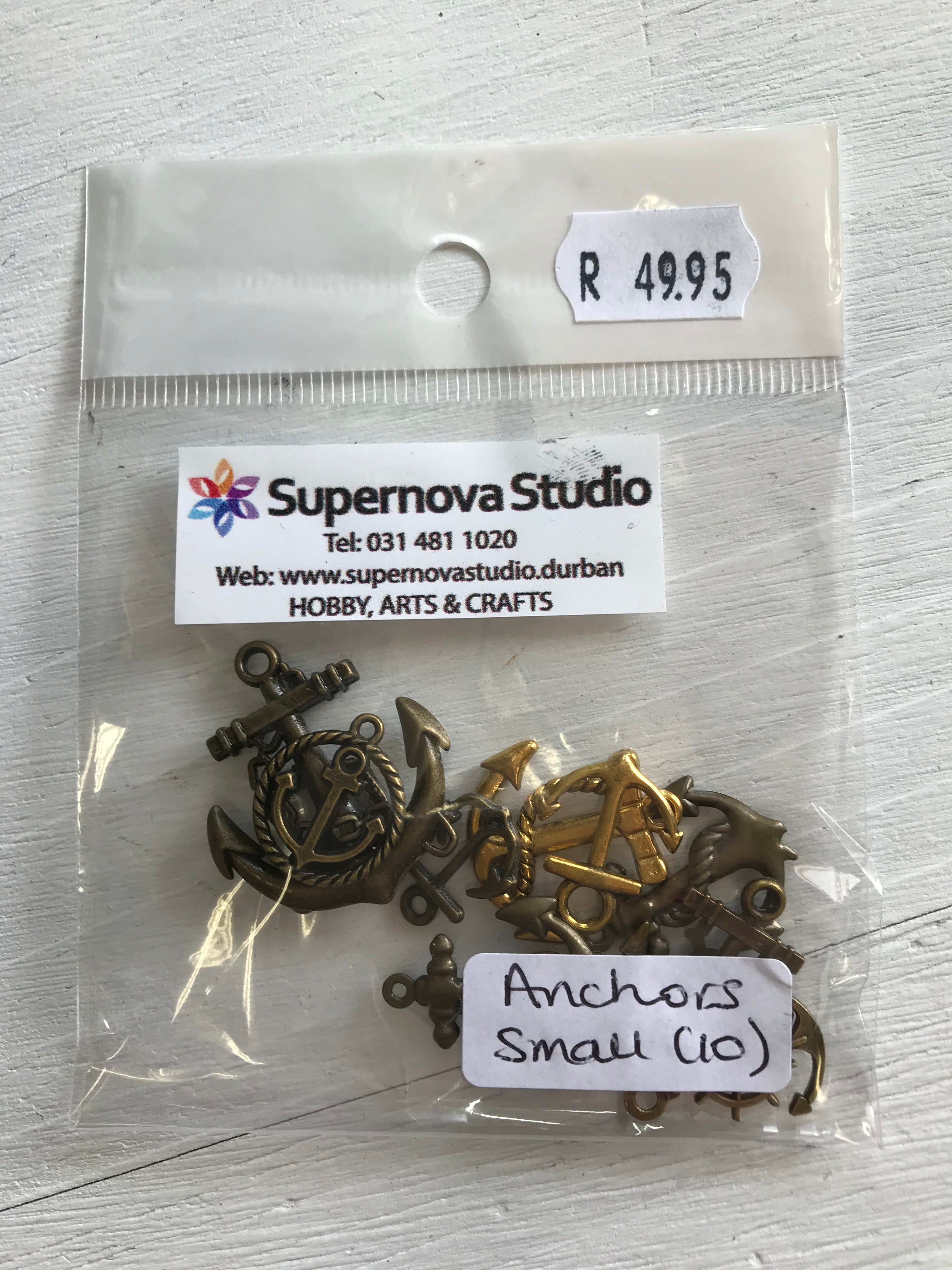 Steampunk Anchor Beads (Small) - 10 pcs