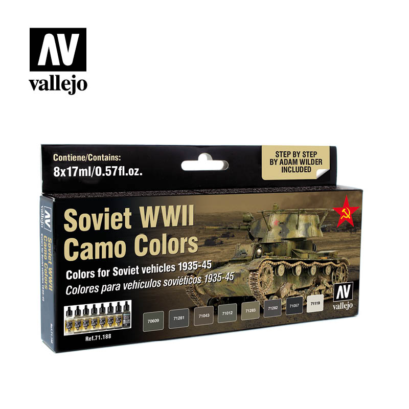 71.188 Soviet WWII Camo Colors (8) - Vallejo Model Air Set