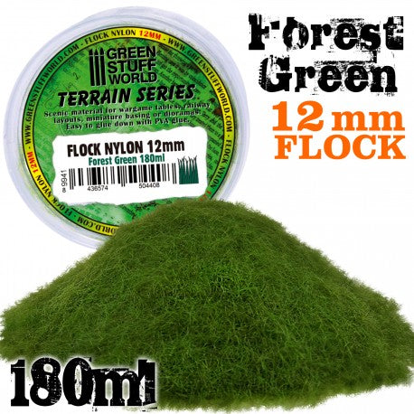 9941 - Static Grass Flock 12 mm - Forest Green - 180 ml
