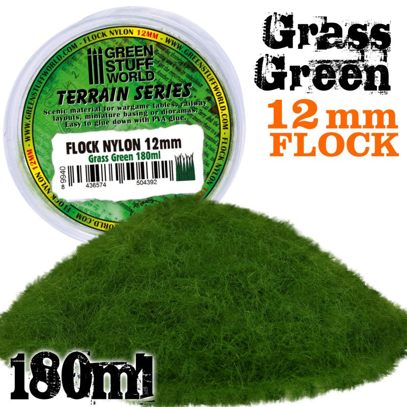 9940 - Static Grass Flock 12 mm - Grass Green - 180 ml