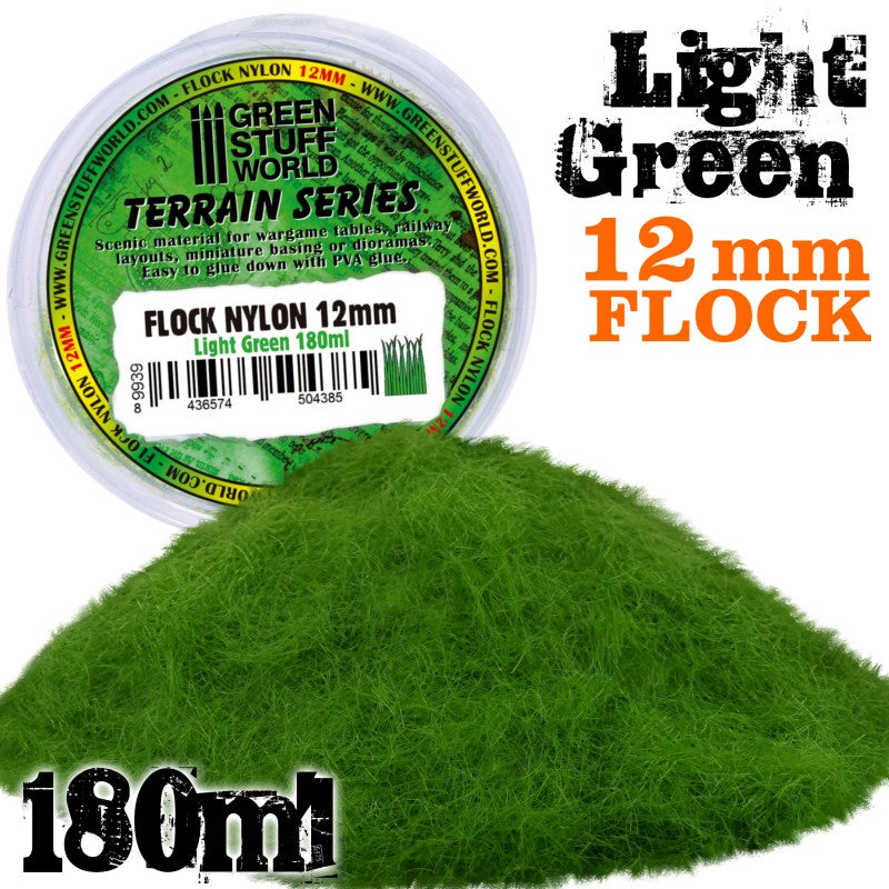 9939 - Static Grass Flock 12 mm - Light Green - 180 ml