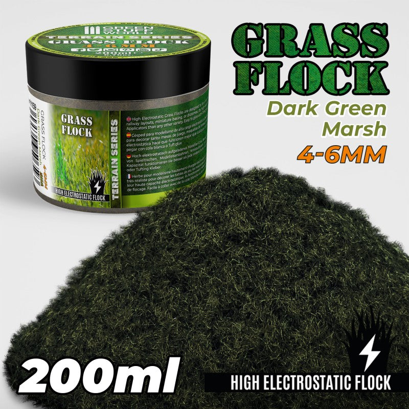 11159 - Grass Flock - DARK GREEN MARSH 4-6mm(200ml)