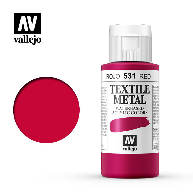 40.531 - Red - Metallic - Textile Color - 60 ml