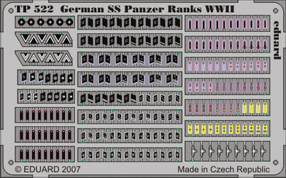 TP522 - 1/35 Photo Etched German SS Panzer Ranks WWII