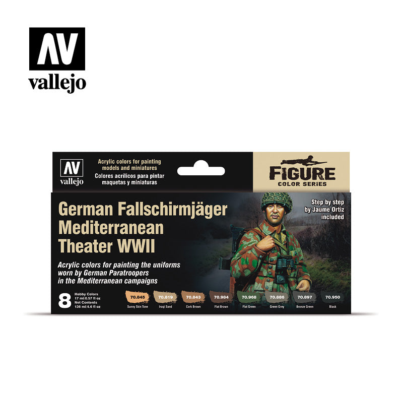 70.188 German Fallschirmjager Mediterranean Theater WWII (8) - Vallejo Model Color Set