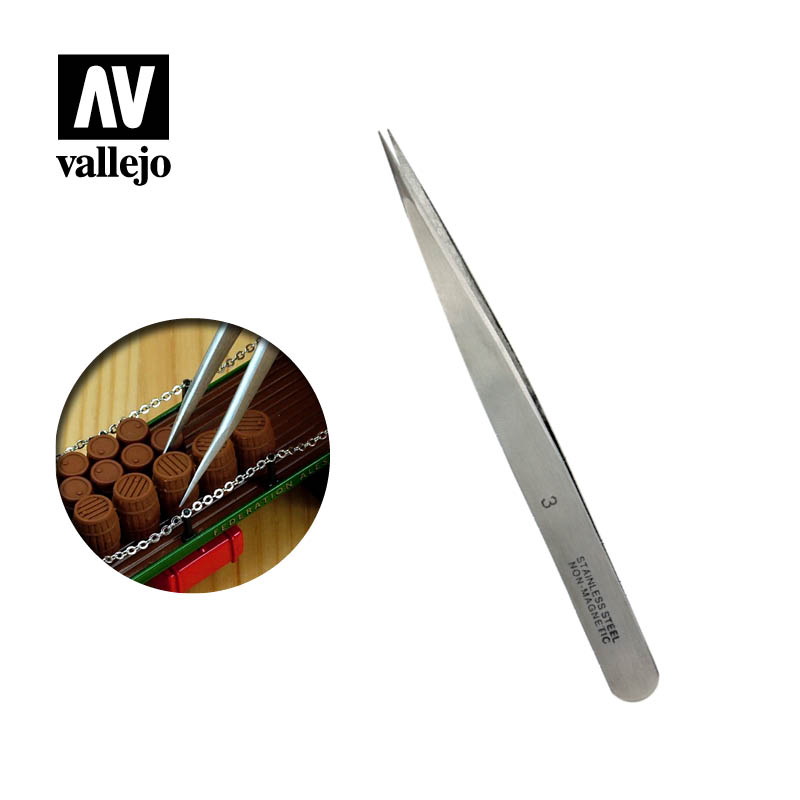 T12003 - Stainless Steel Tweezers - Vallejo Tools