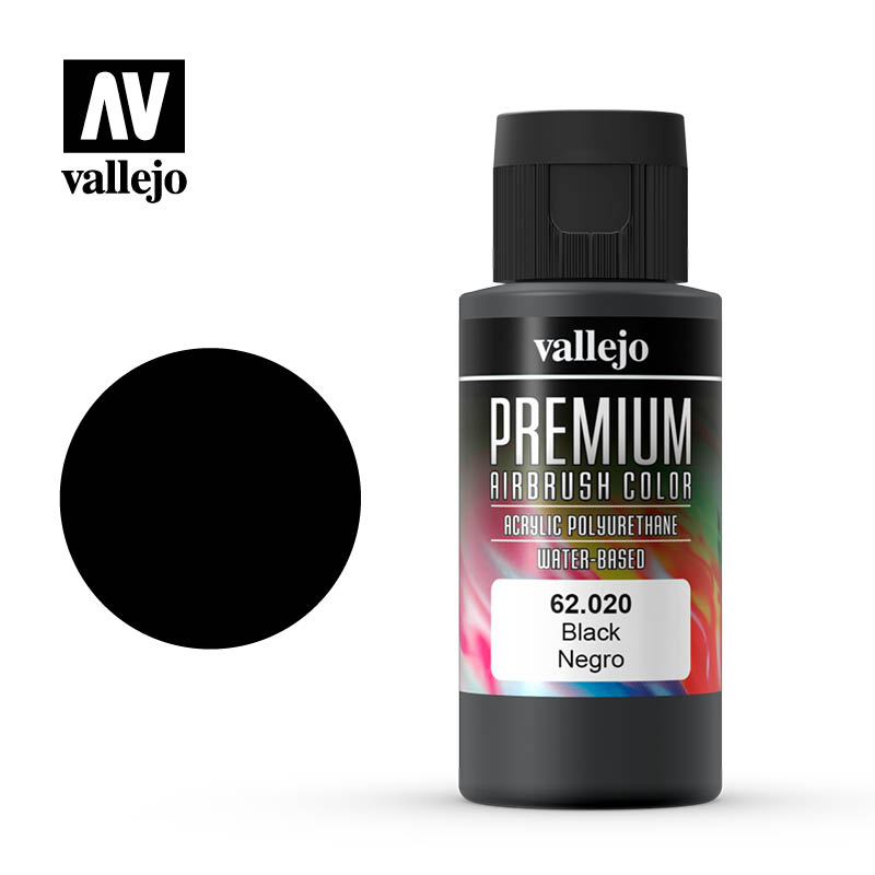 62.020 -  Black  - Opaque  - Premium Airbrush Color - 60 ml