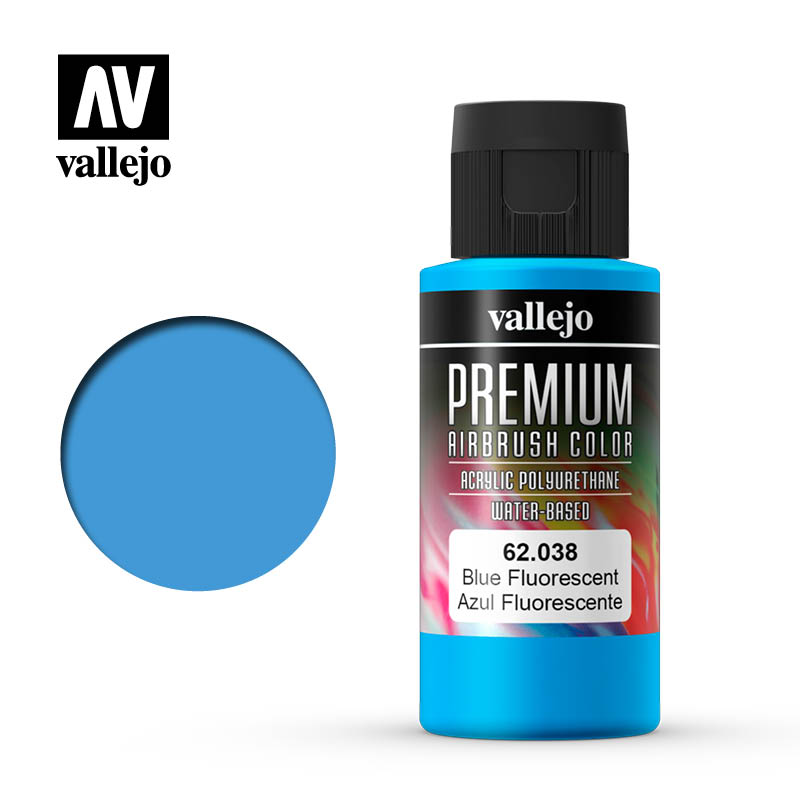 62.038 - Blue - Fluorescent - Premium Airbrush Color - 60 ml