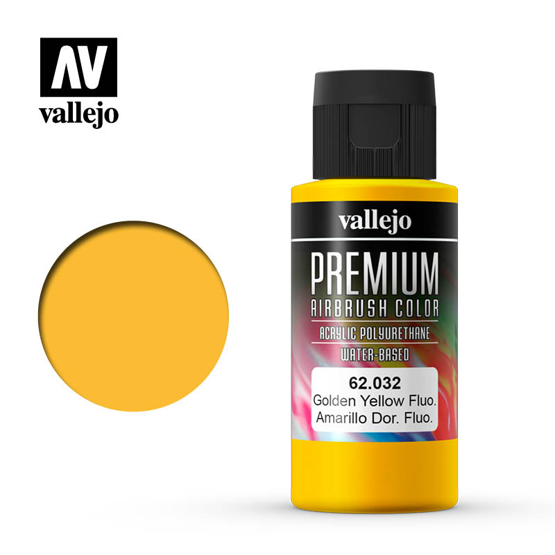 62.032 -  Golden Yellow - Fluorescent - Premium Airbrush Color - 60 ml