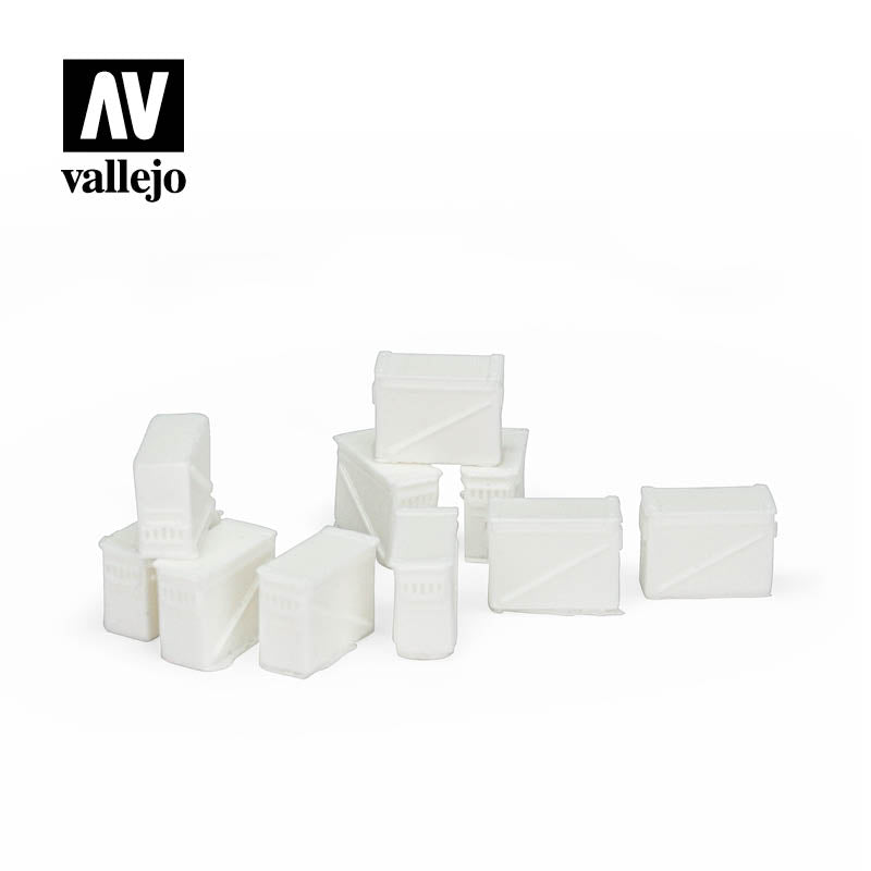 SC221 - Large Ammo Boxes 12.7 mm (1/35 scale) -  Vallejo Scenics