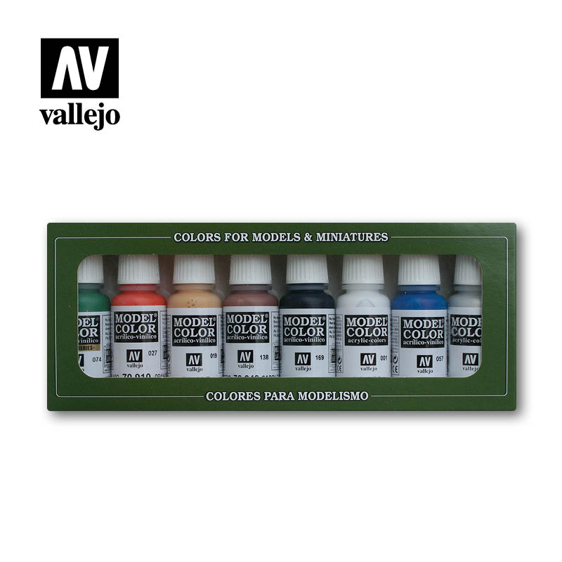 Acrylicos Vallejo Wood & Leather, Model Air Paint Set, 1/2 Fl. Oz