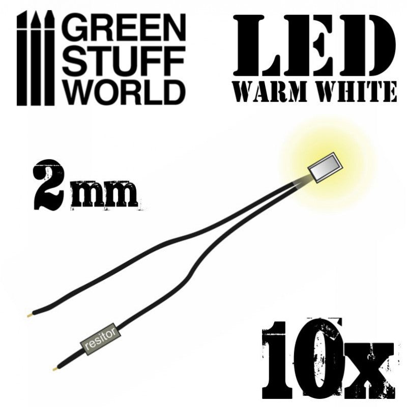 1383 - Warm White LED 2mm (Ten Pack)