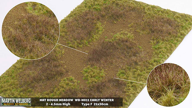 WB-M011 - Grass Mat - Rough Meadow Winter F - Martin Welberg Scenic Studios
