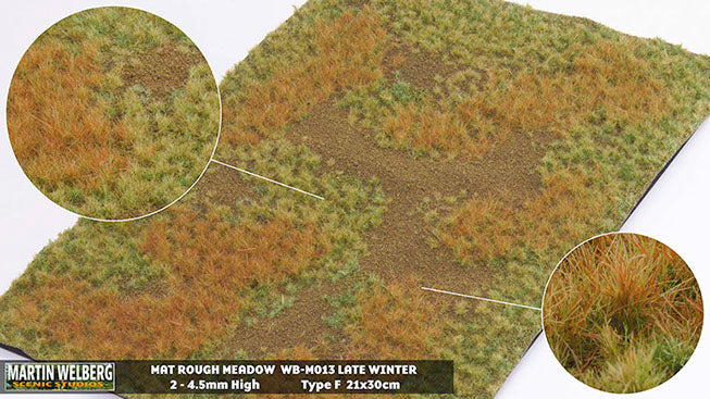 WB-M013 - Grass Mat - Rough Meadow Winter G - Martin Welberg Scenic Studios