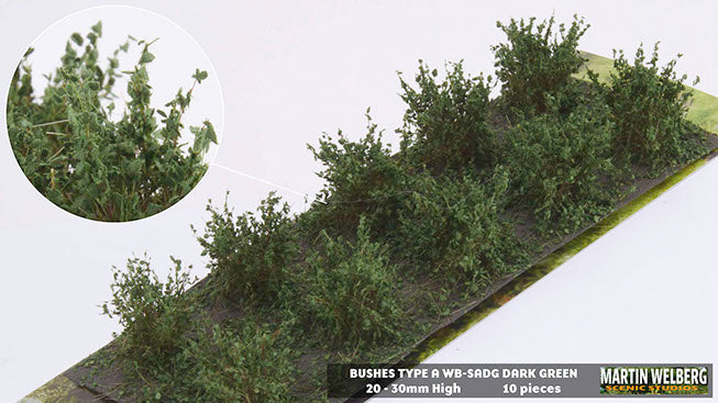 WB-SADG - Bushes - Bushes Dark Green Type A - Martin Welberg Scenic Studios