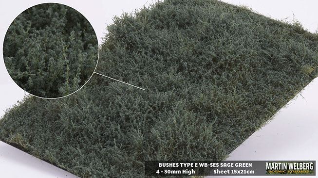 WB-SES - Bushes - Sage Green Type E - Martin Welberg Scenic Studios