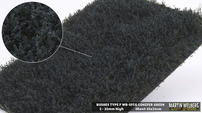 WB-SFCG - Bushes - Bushes Conifer Green Type F - Martin Welberg Scenic Studios